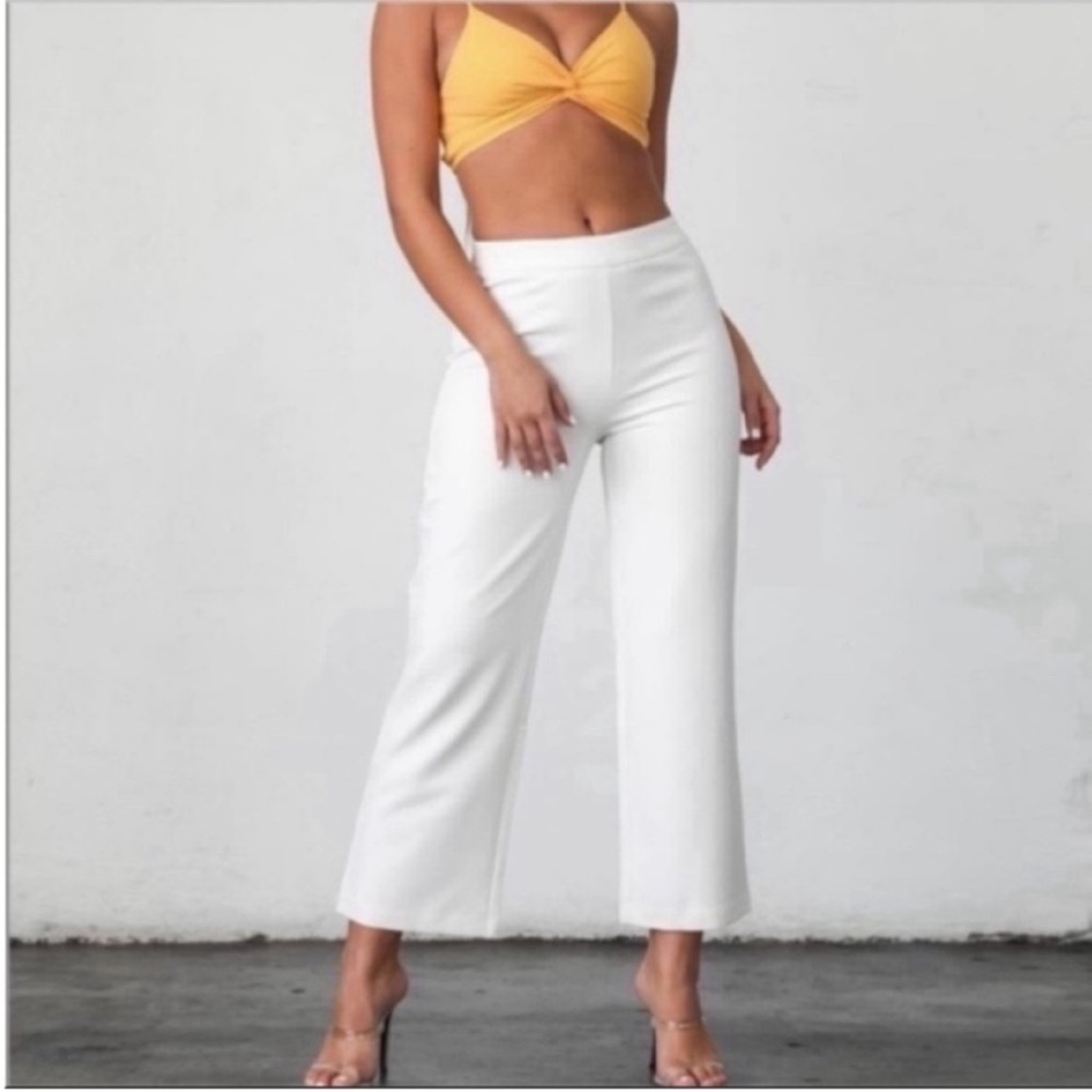 Tiger Mist Hayden White Cropped Pant Medium